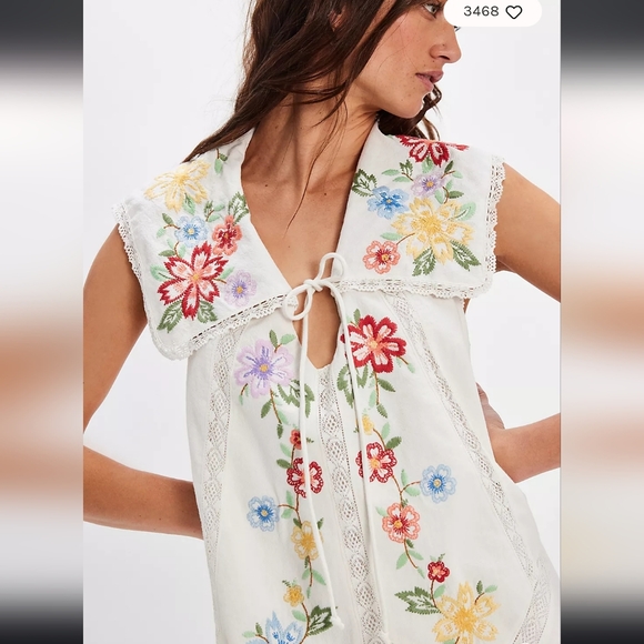 NWOT Free People Willow Embroidered Mini Dress - Picture 2 of 4